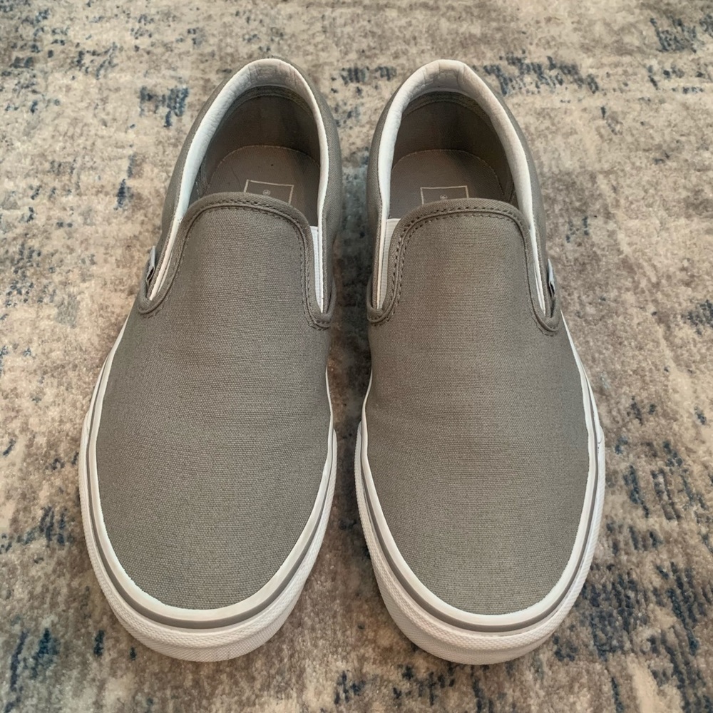 Light gray slip on vans